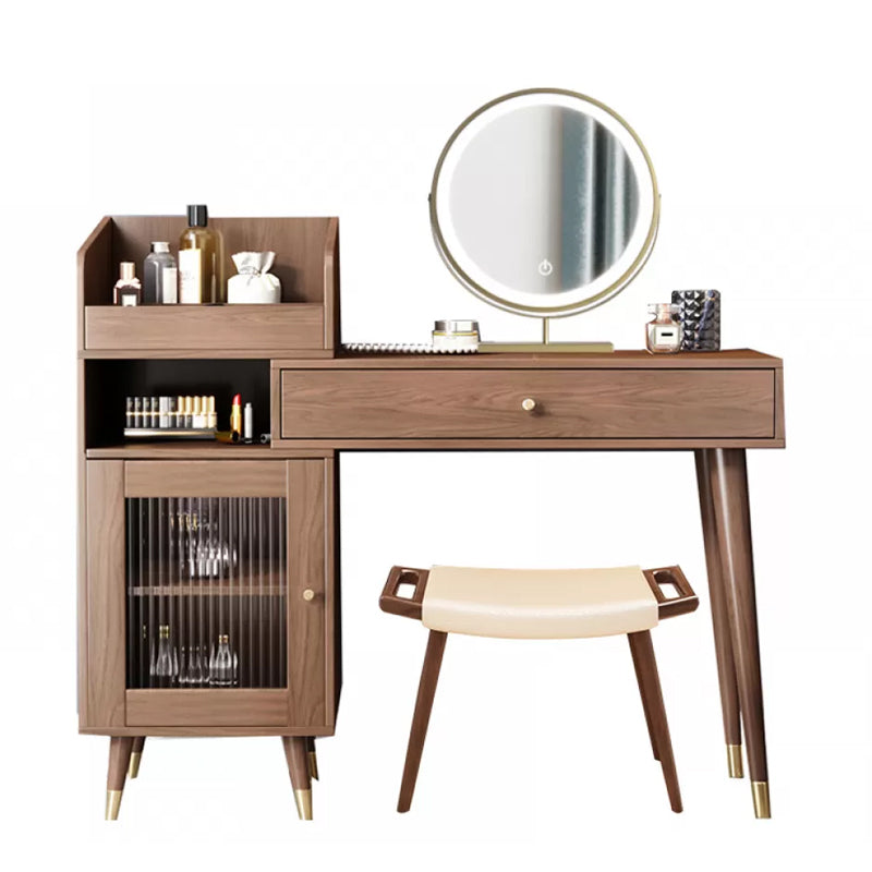 Contemporary Solid Wood Table Makeup Vanity with Drawers for Bedroom