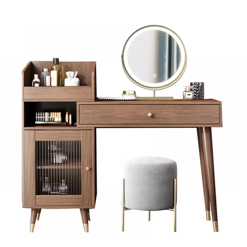 Contemporary Solid Wood Table Makeup Vanity with Drawers for Bedroom