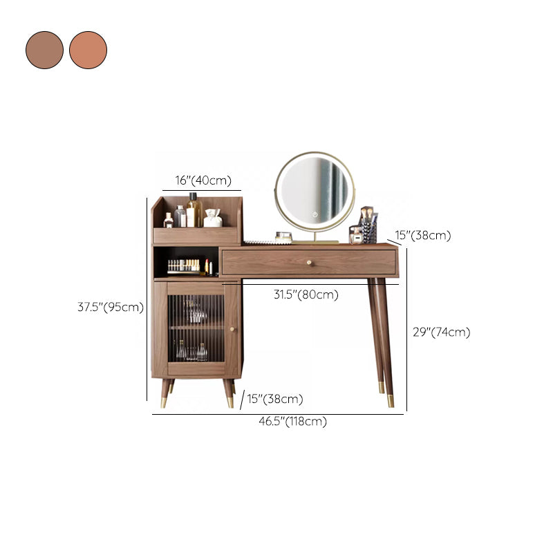 Contemporary Solid Wood Table Makeup Vanity with Drawers for Bedroom