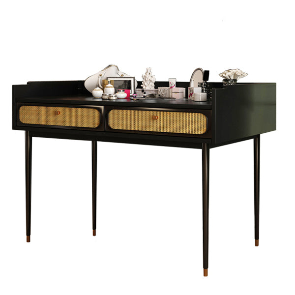 Mid-Century Modern Make-up Vanity with Drawers in Brown Solid Wood