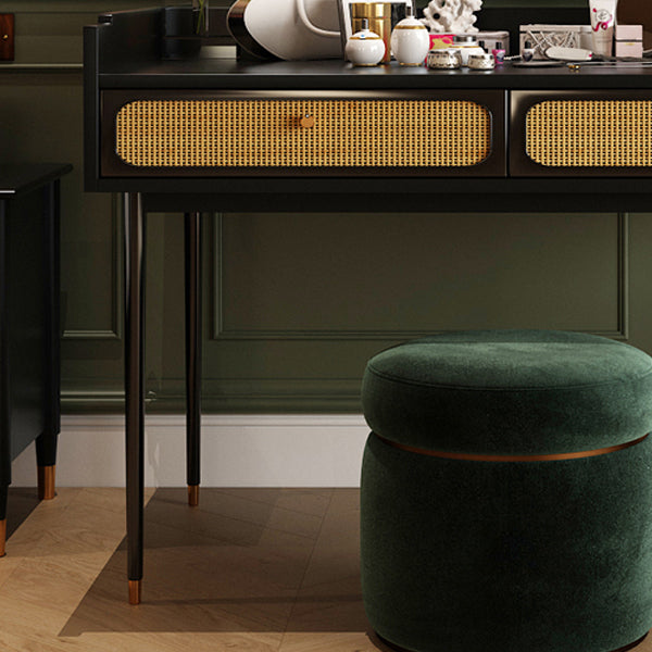 Mid-Century Modern Make-up Vanity with Drawers in Brown Solid Wood