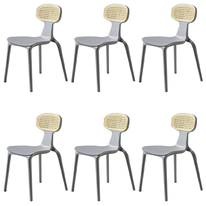 Tropical Outdoors Dining Chairs Wicker Armles Stacking Plastic Outdoor Bistro Chairs