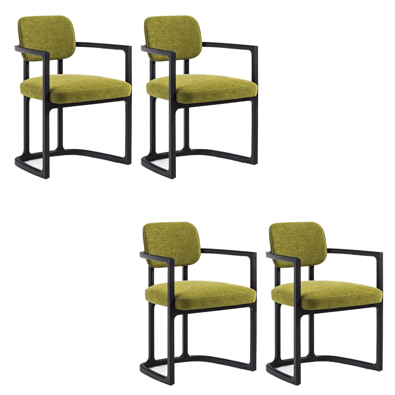 Nordic Style Arm Chair Solid Wood Open Back Dining Chairs for Dining Room