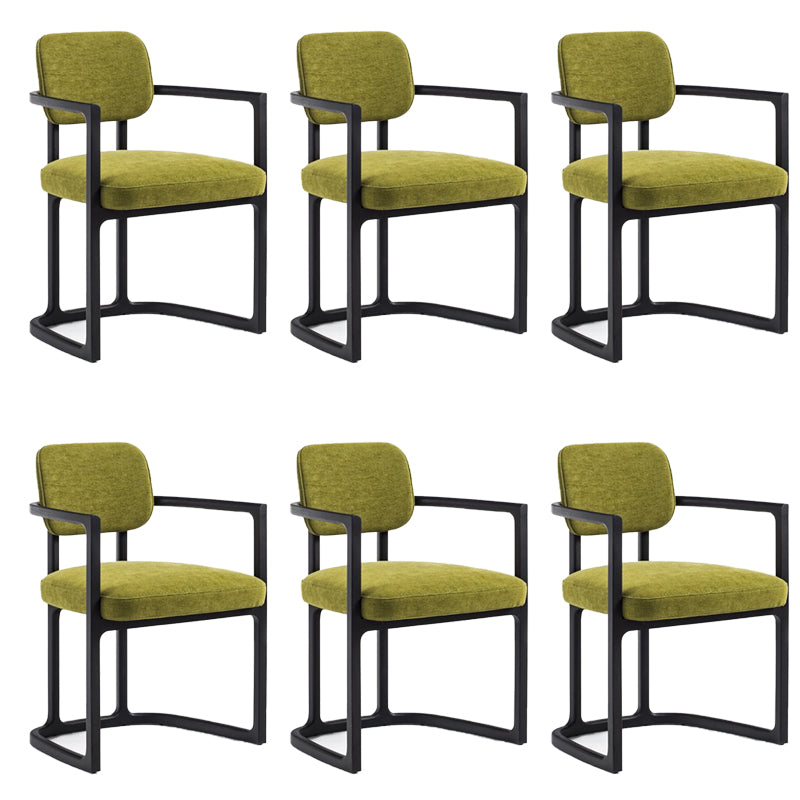 Nordic Style Arm Chair Solid Wood Open Back Dining Chairs for Dining Room