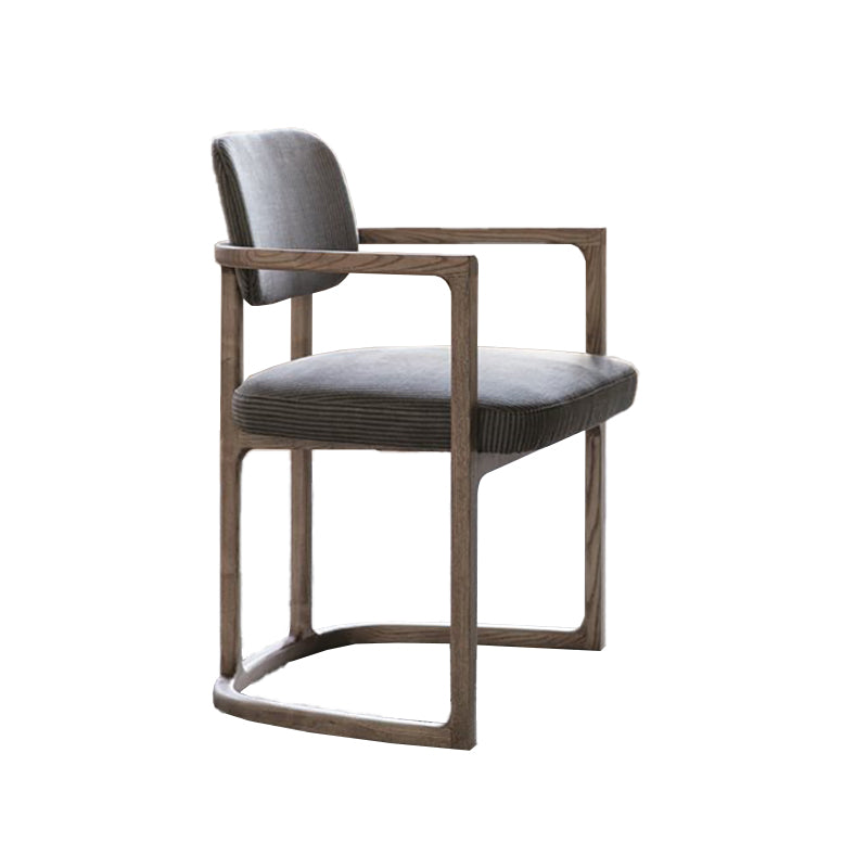 Nordic Style Arm Chair Solid Wood Open Back Dining Chairs for Dining Room