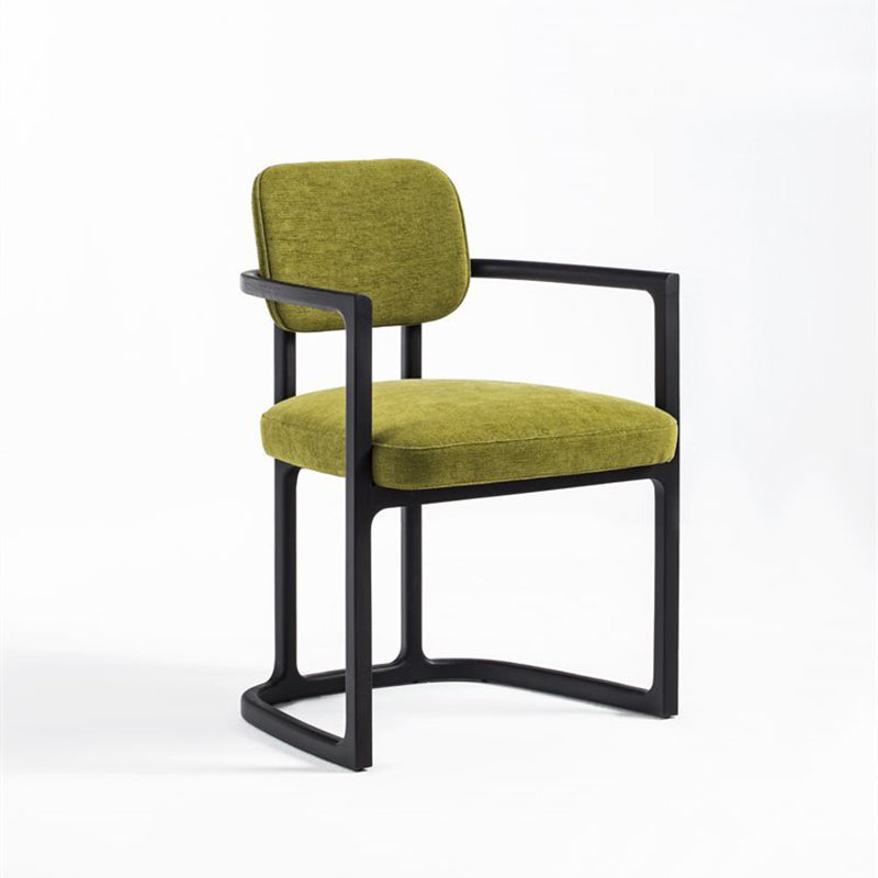 Nordic Style Arm Chair Solid Wood Open Back Dining Chairs for Dining Room