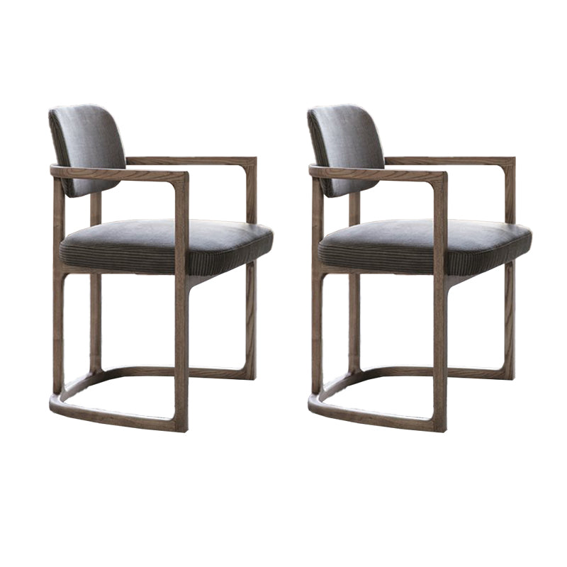 Nordic Style Arm Chair Solid Wood Open Back Dining Chairs for Dining Room