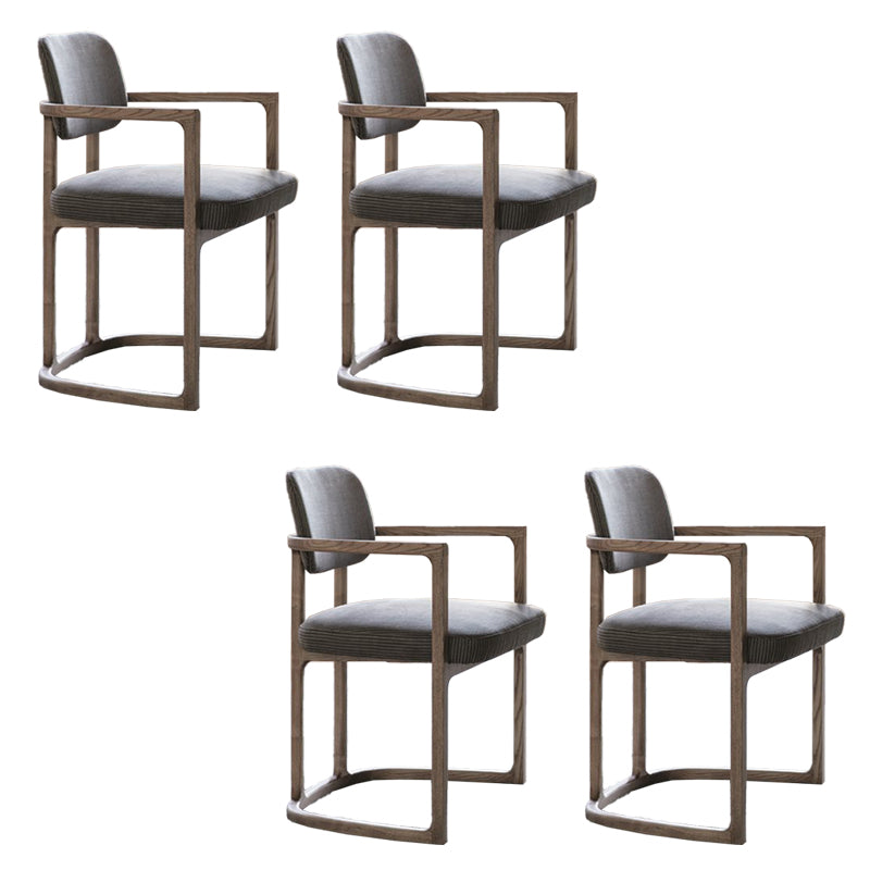 Nordic Style Arm Chair Solid Wood Open Back Dining Chairs for Dining Room