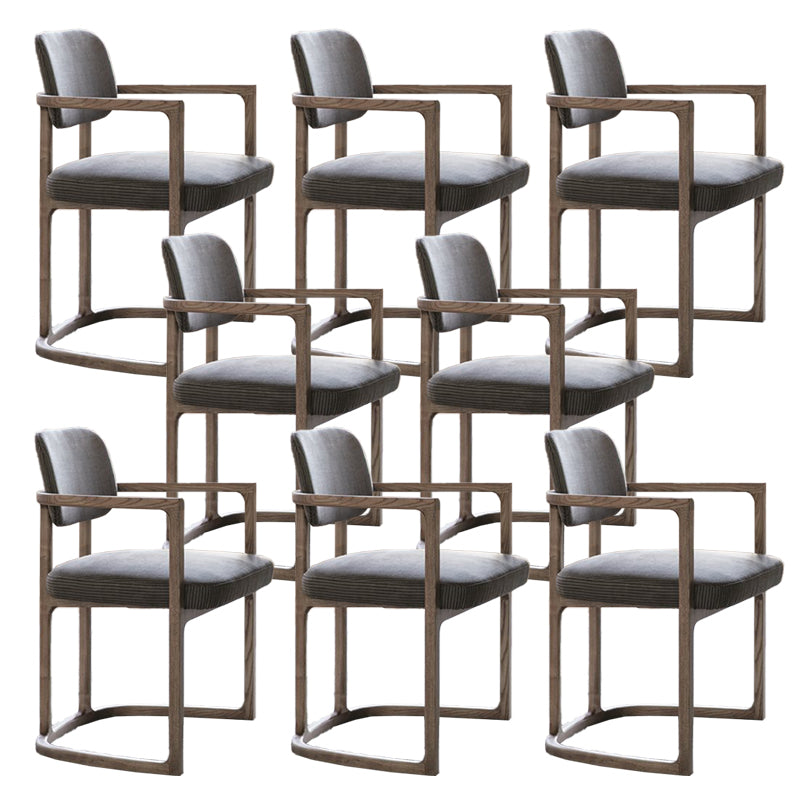Nordic Style Arm Chair Solid Wood Open Back Dining Chairs for Dining Room
