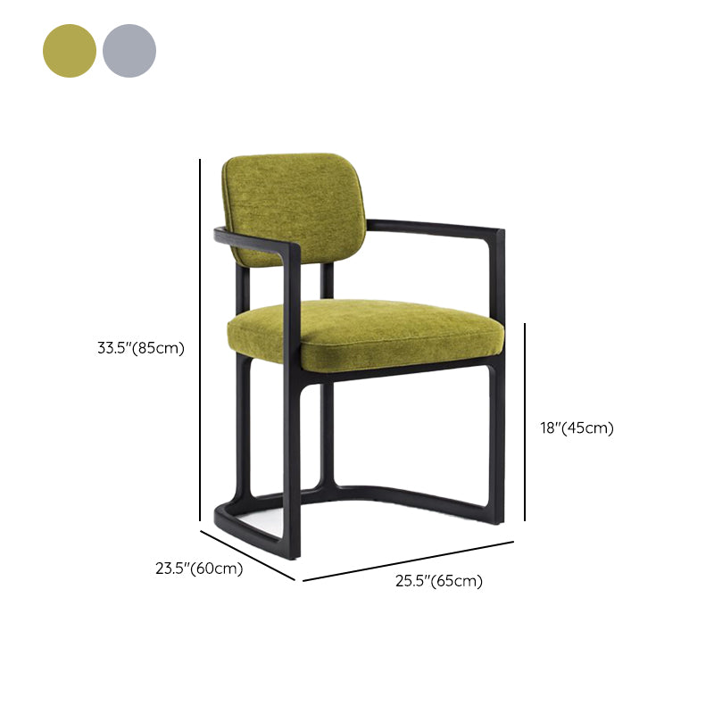 Nordic Style Arm Chair Solid Wood Open Back Dining Chairs for Dining Room