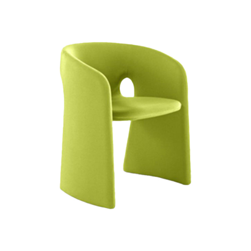 Indoor Velvet Upholstered Arm Chair Metal Frame Open Back Dining Chair