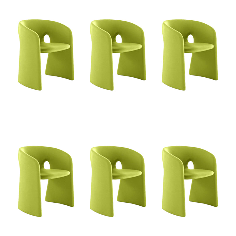 Indoor Velvet Upholstered Arm Chair Metal Frame Open Back Dining Chair