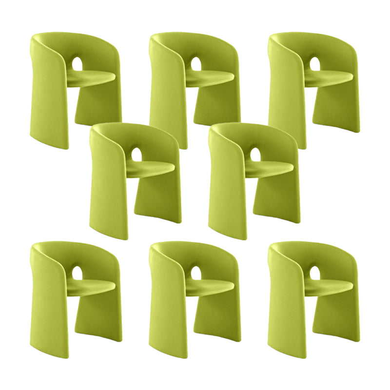Indoor Velvet Upholstered Arm Chair Metal Frame Open Back Dining Chair