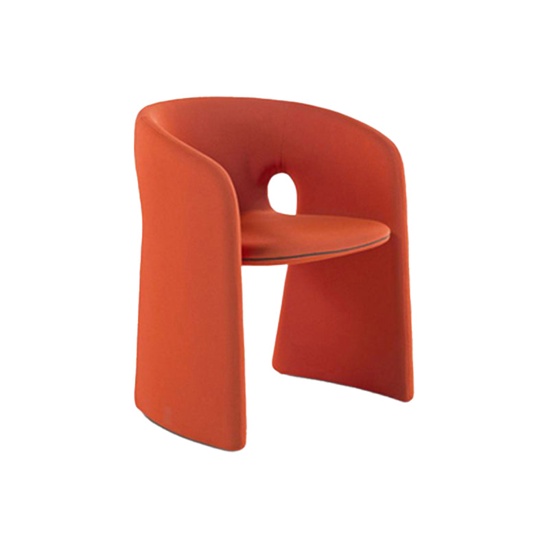 Indoor Velvet Upholstered Arm Chair Metal Frame Open Back Dining Chair
