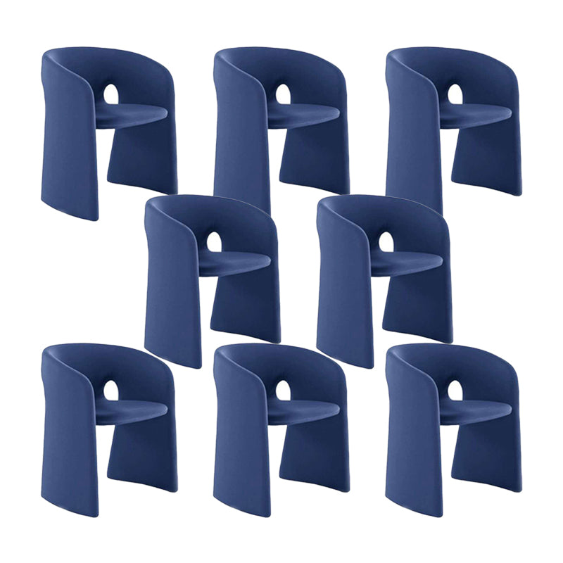 Indoor Velvet Upholstered Arm Chair Metal Frame Open Back Dining Chair