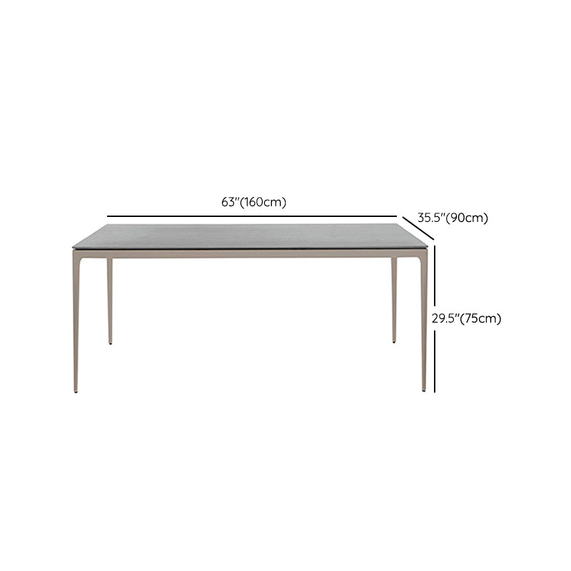 Modern Geometric Courtyard Table Stainless Steel Outdoor Table
