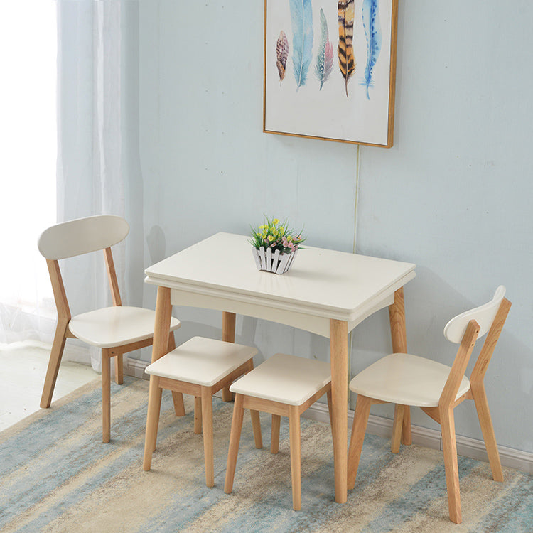 Extendable Dining Table Rectangle Table for Kitchen Dining Room