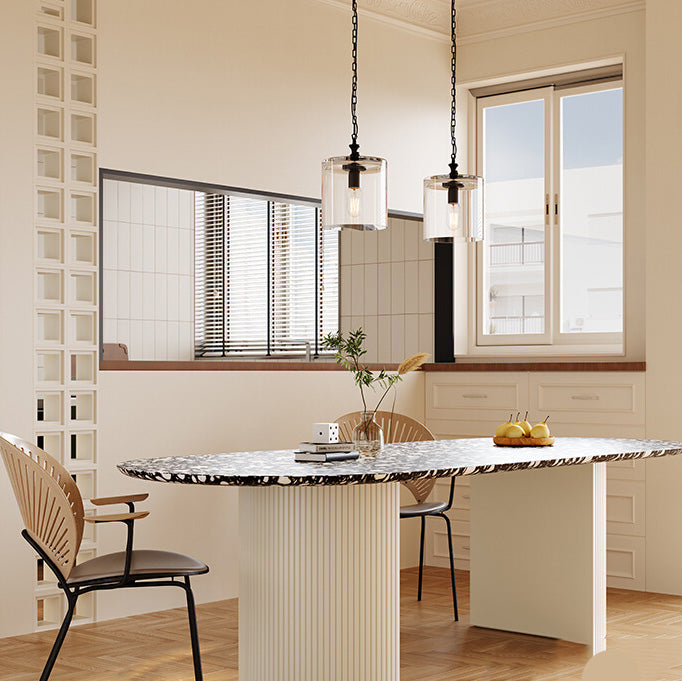 Stone Dining Site Table Contemporary Style Oval Table with Double Pedestal