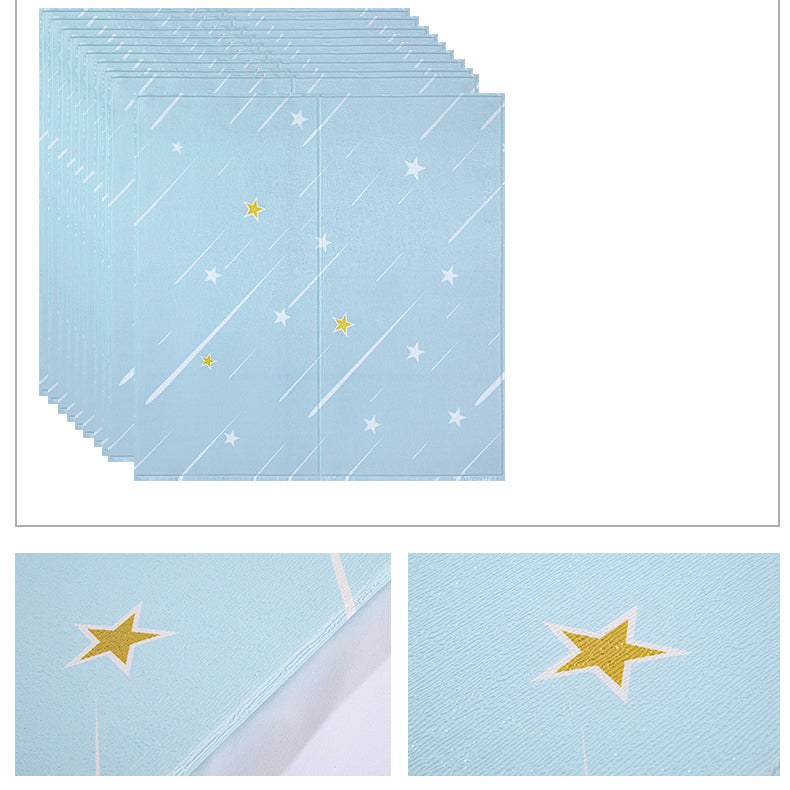 Contemporary Wall Ceiling Cartoon Print Peel and Stick Waterproof Wall Panel