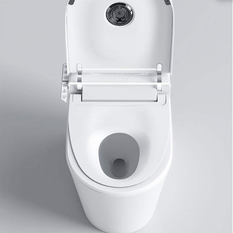 Contemporary Floor Standing Bidet Foot Sensor White Ceramic Elongated Heated Seat