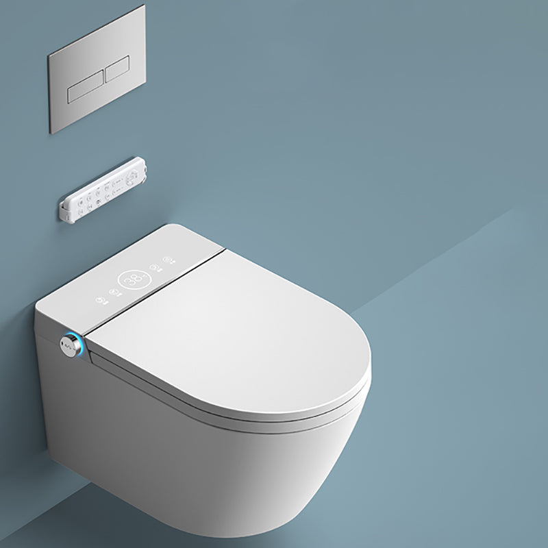 Contemporary Wall Mounted Bidet Elongated Foot Sensor Ceramic White