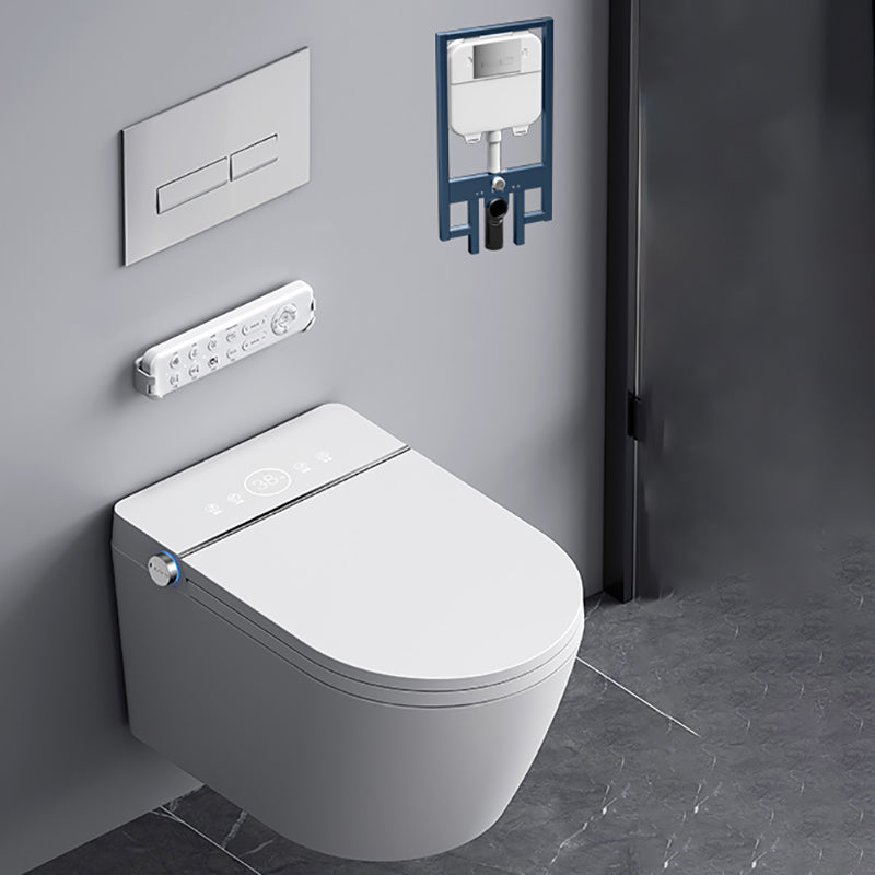 Contemporary Wall Mounted Bidet Elongated Foot Sensor Ceramic White