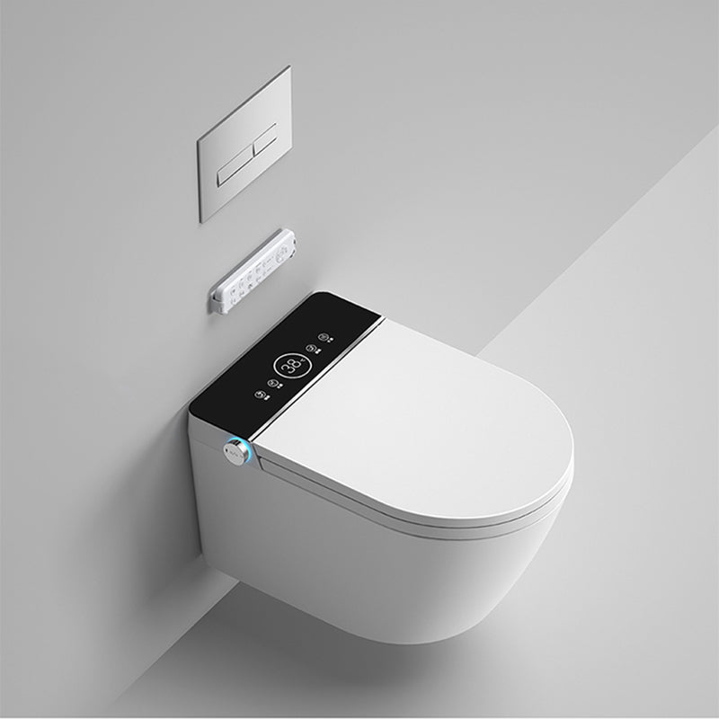 Contemporary Wall Mounted Bidet Elongated Foot Sensor Ceramic White