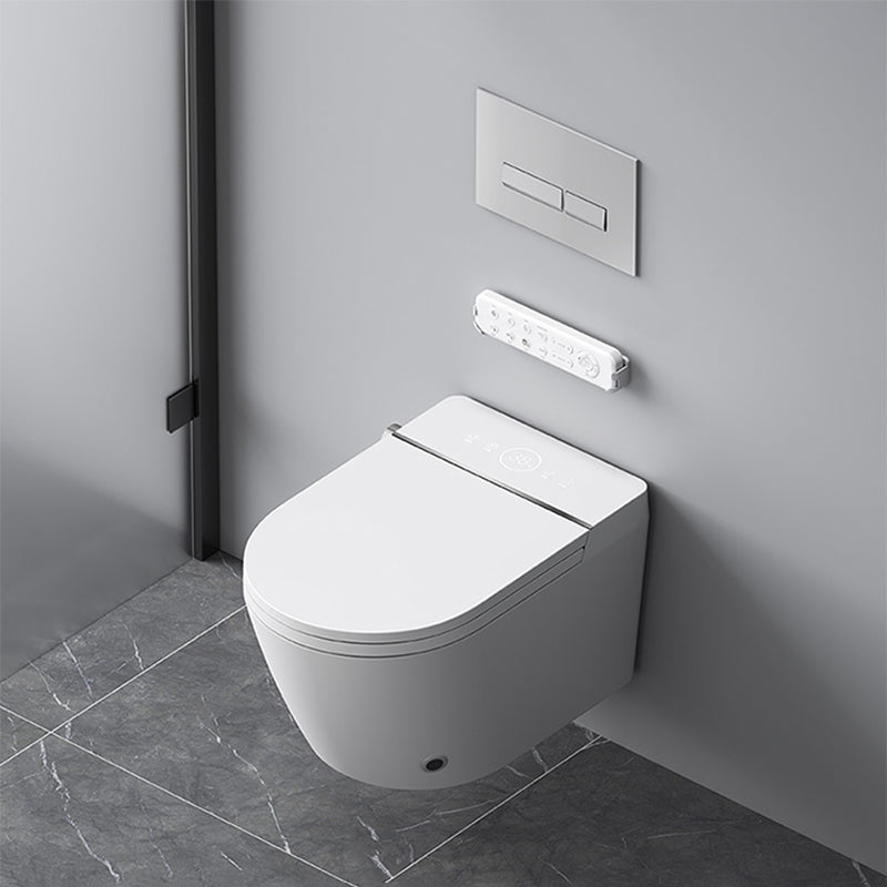 Contemporary Wall Mounted Bidet Elongated Foot Sensor Ceramic White