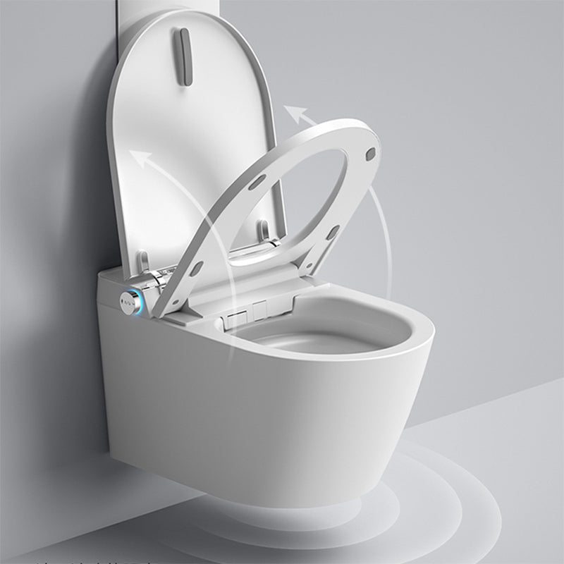 Contemporary Wall Mounted Bidet Elongated Foot Sensor Ceramic White