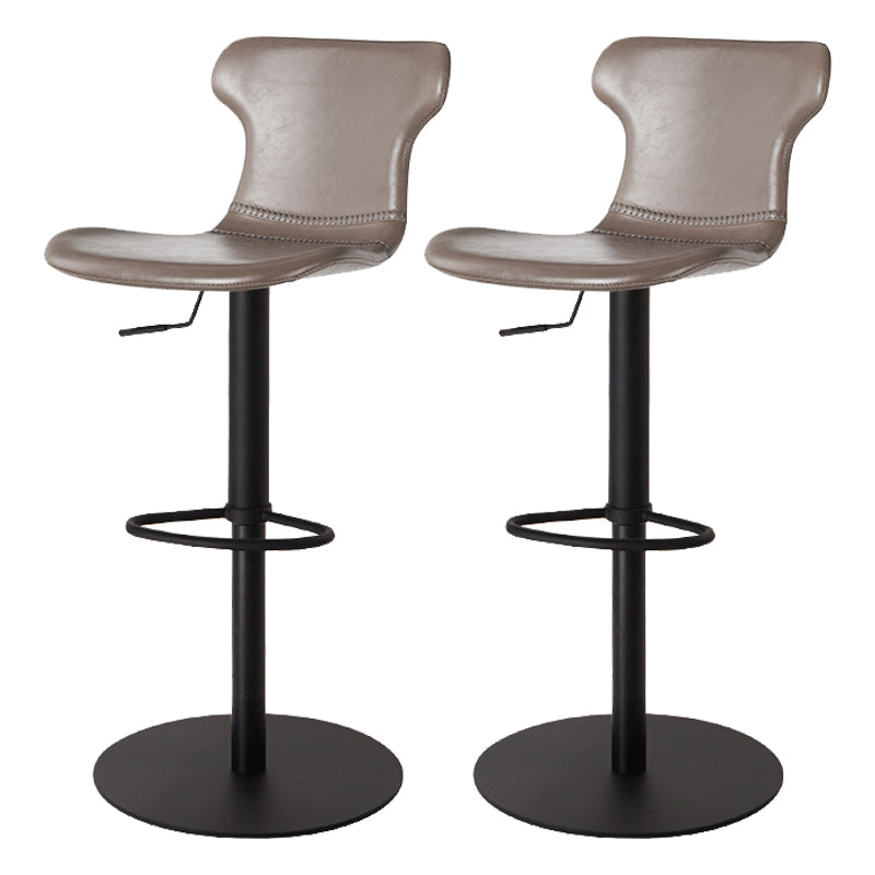 Faux Leather Bar Stools Swivel Adjustable Height Bar Stool with Footrest