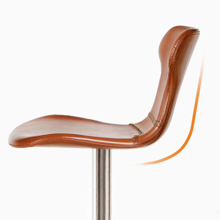 Faux Leather Bar Stools Swivel Adjustable Height Bar Stool with Footrest
