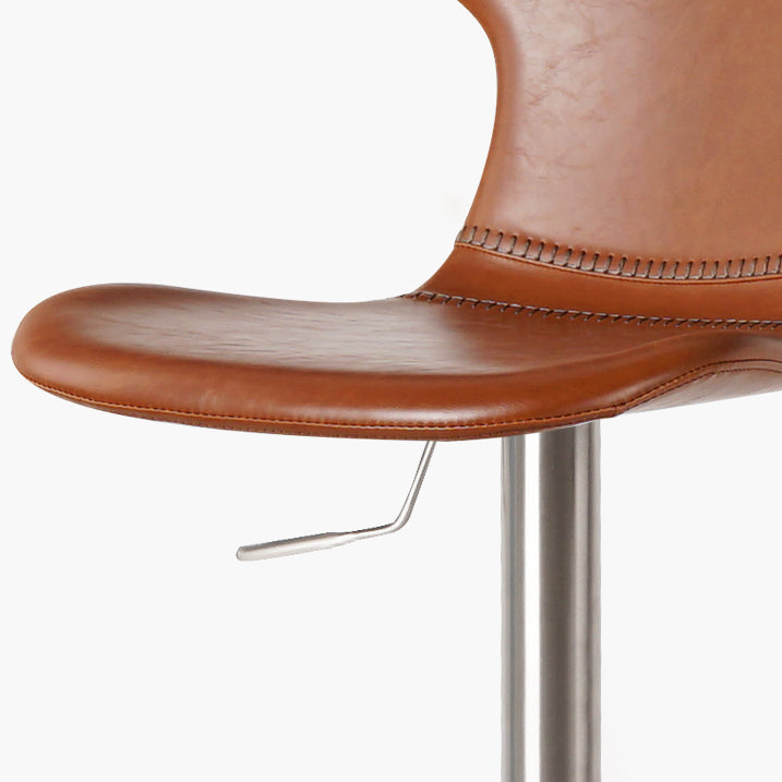 Faux Leather Bar Stools Swivel Adjustable Height Bar Stool with Footrest