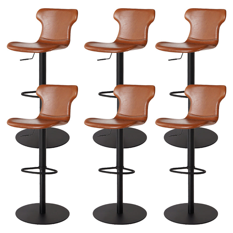 Faux Leather Bar Stools Swivel Adjustable Height Bar Stool with Footrest