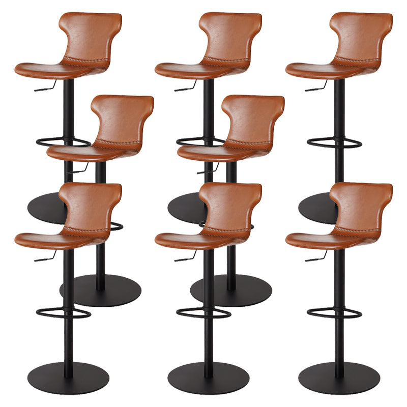 Faux Leather Bar Stools Swivel Adjustable Height Bar Stool with Footrest