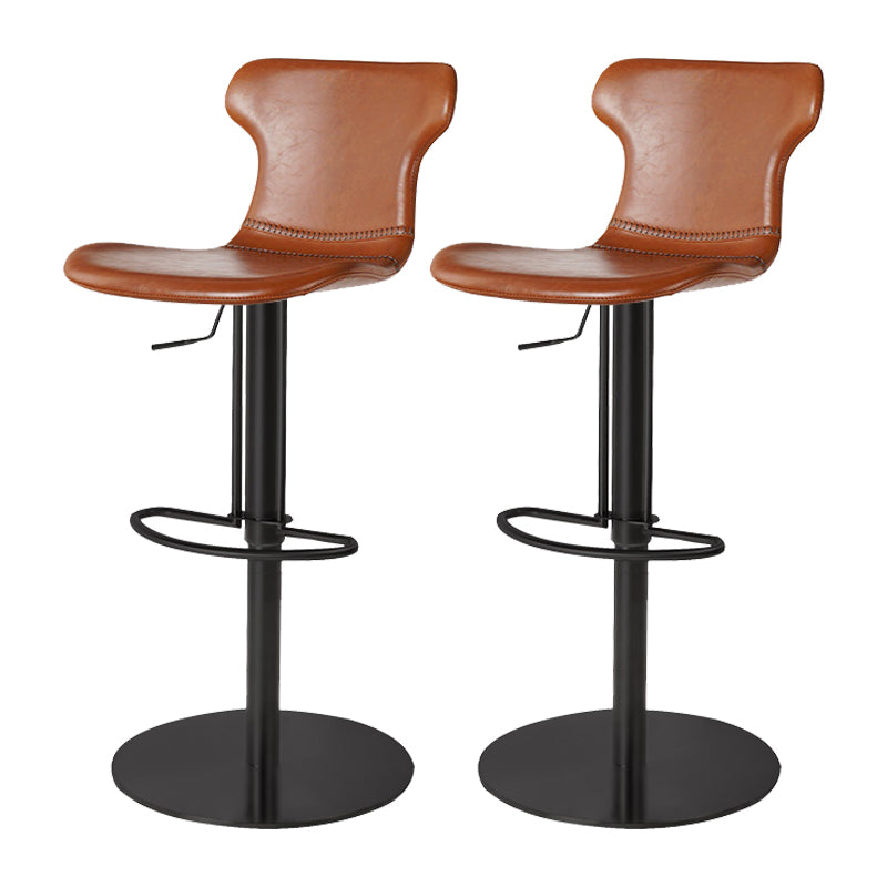 Faux Leather Bar Stools Swivel Adjustable Height Bar Stool with Footrest