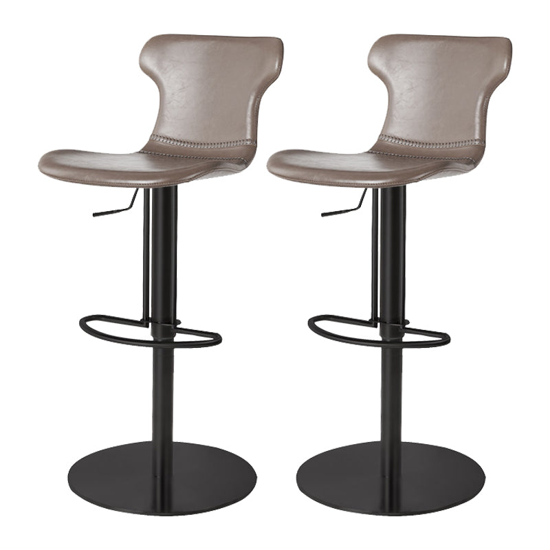 Faux Leather Bar Stools Swivel Adjustable Height Bar Stool with Footrest