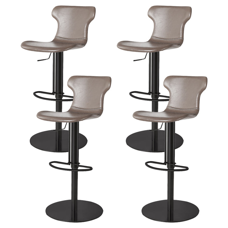 Faux Leather Bar Stools Swivel Adjustable Height Bar Stool with Footrest