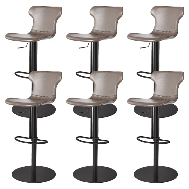 Faux Leather Bar Stools Swivel Adjustable Height Bar Stool with Footrest