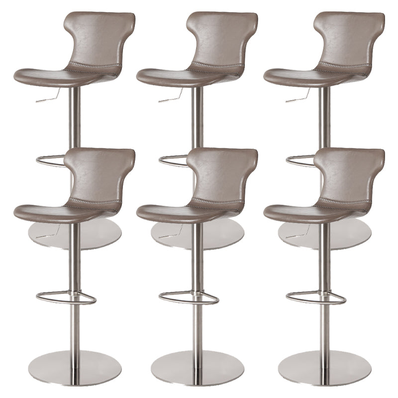 Faux Leather Bar Stools Swivel Adjustable Height Bar Stool with Footrest