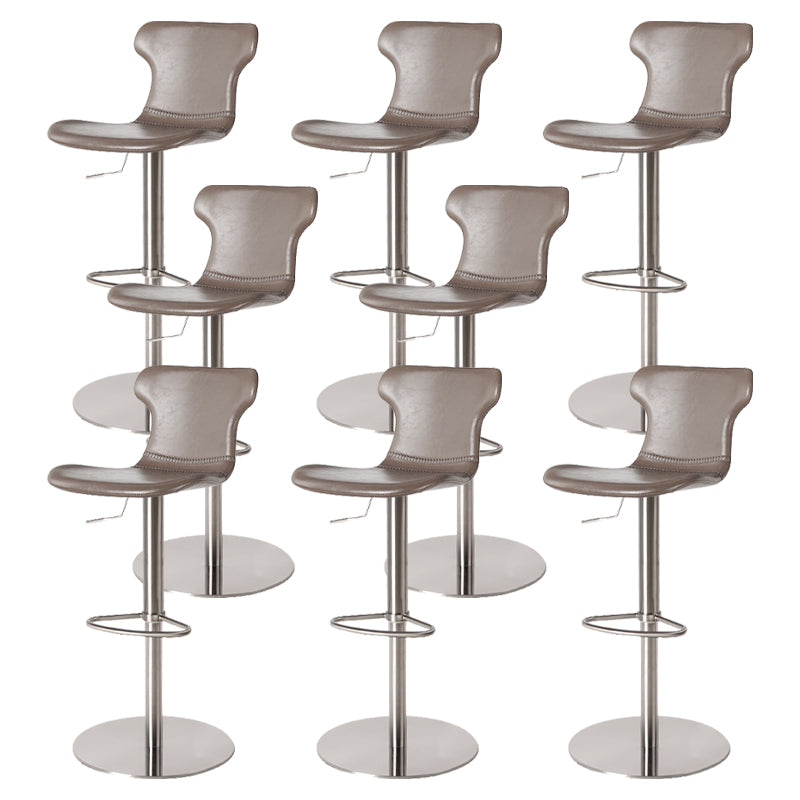 Faux Leather Bar Stools Swivel Adjustable Height Bar Stool with Footrest