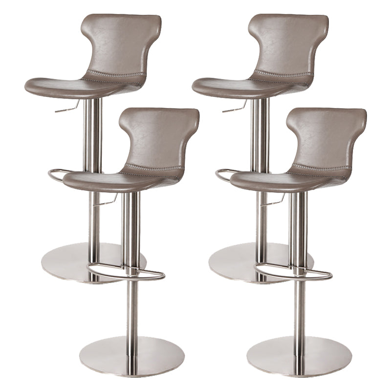 Faux Leather Bar Stools Swivel Adjustable Height Bar Stool with Footrest