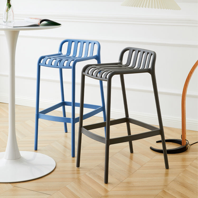 Plastic Armless Bar Stool Modern Style Low Back Bar Stools for Living Room