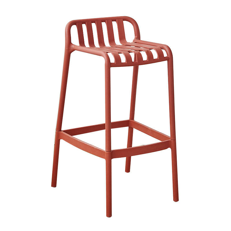 Plastic Armless Bar Stool Modern Style Low Back Bar Stools for Living Room