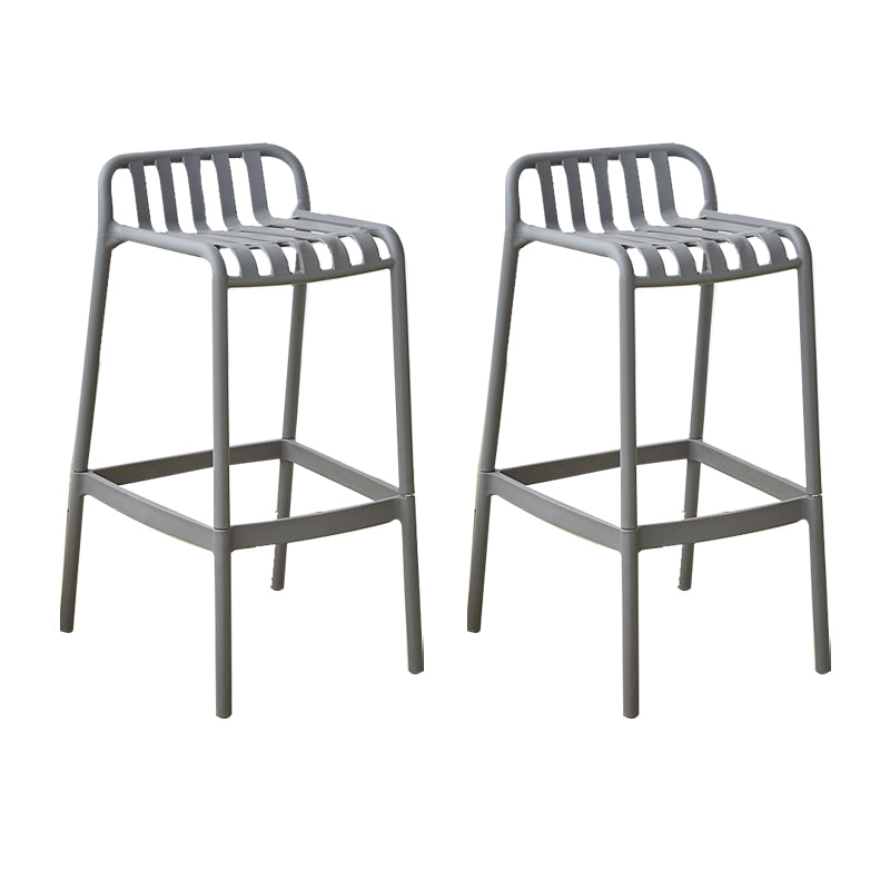 Plastic Armless Bar Stool Modern Style Low Back Bar Stools for Living Room