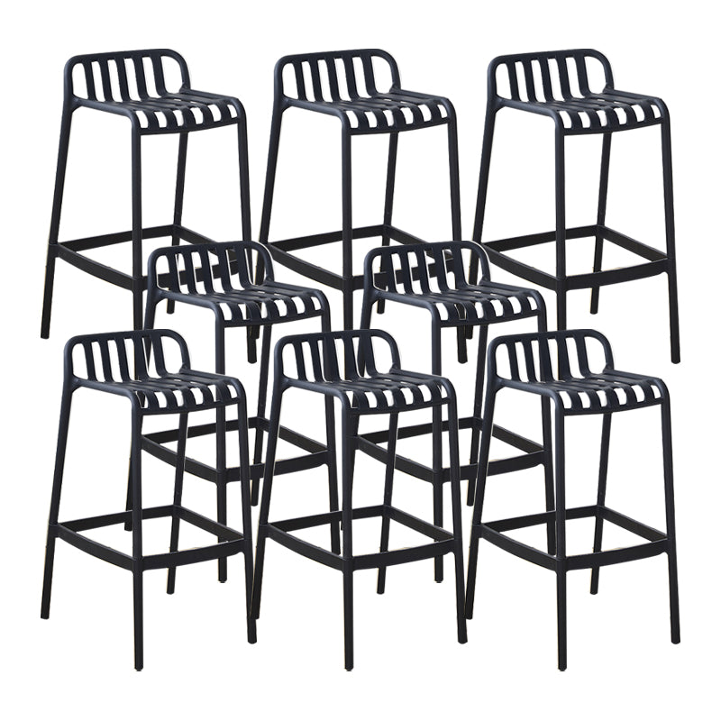 Plastic Armless Bar Stool Modern Style Low Back Bar Stools for Living Room