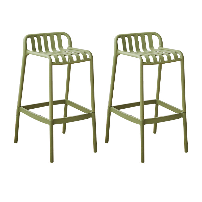 Plastic Armless Bar Stool Modern Style Low Back Bar Stools for Living Room