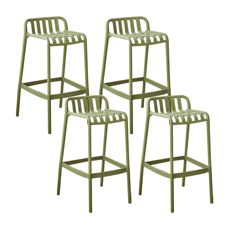 Plastic Armless Bar Stool Modern Style Low Back Bar Stools for Living Room