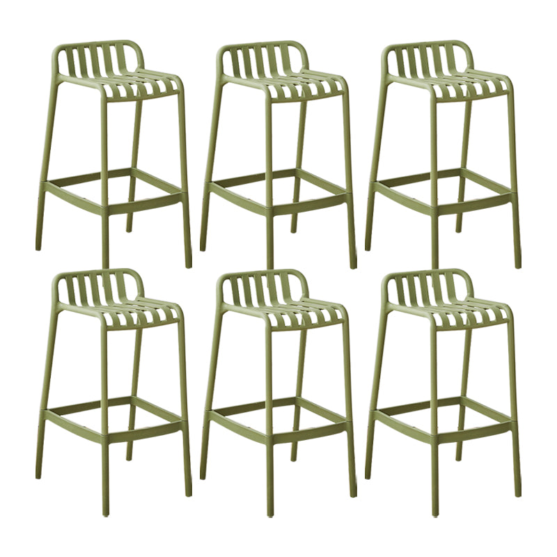 Plastic Armless Bar Stool Modern Style Low Back Bar Stools for Living Room