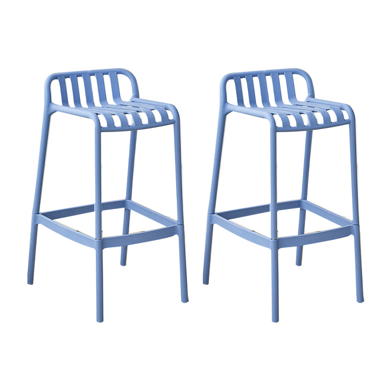 Plastic Armless Bar Stool Modern Style Low Back Bar Stools for Living Room