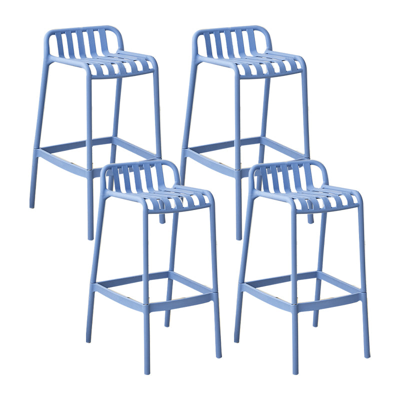 Plastic Armless Bar Stool Modern Style Low Back Bar Stools for Living Room